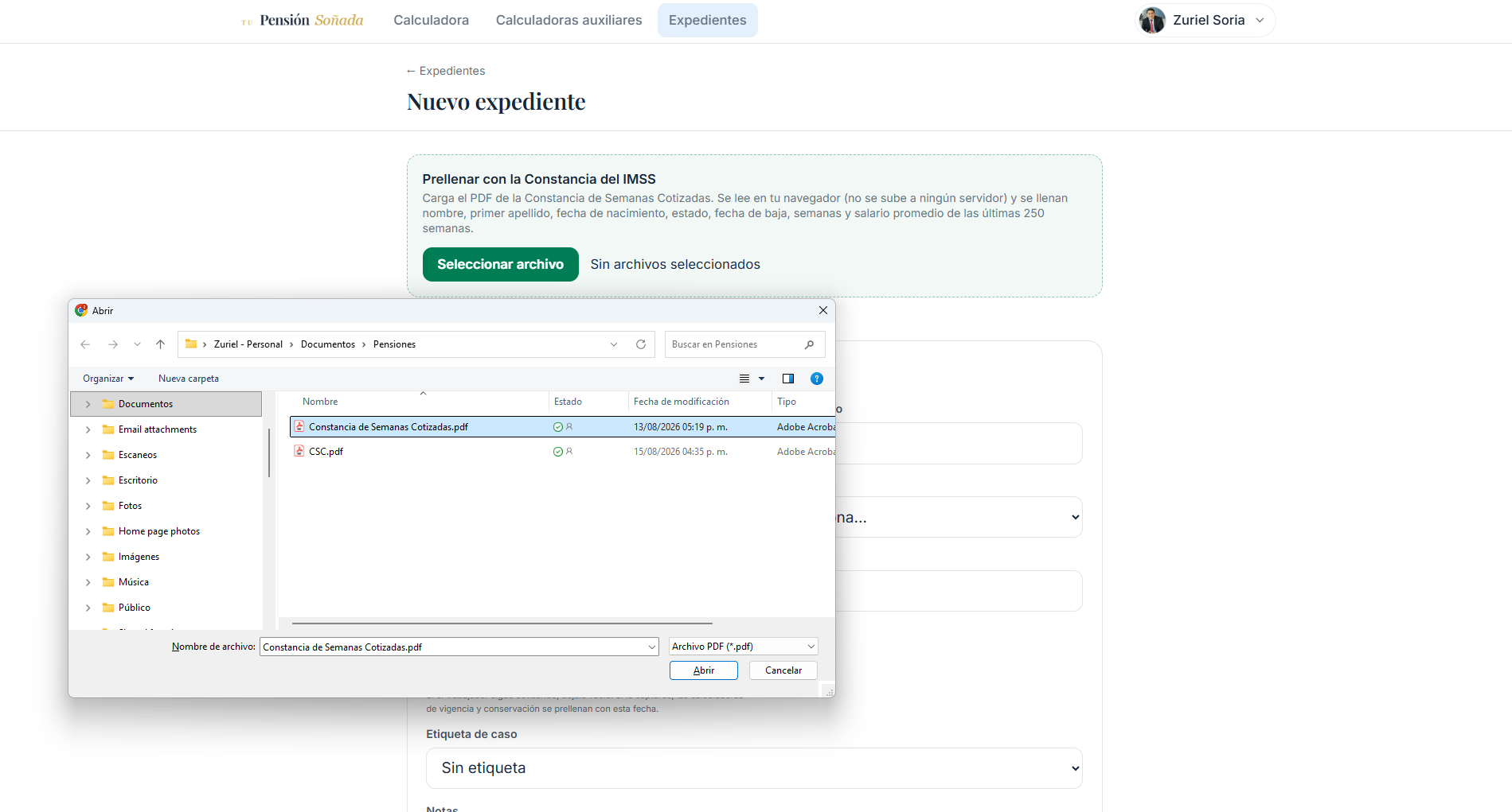 Importación del reporte de semanas cotizadas en PensionExpert (1/3)